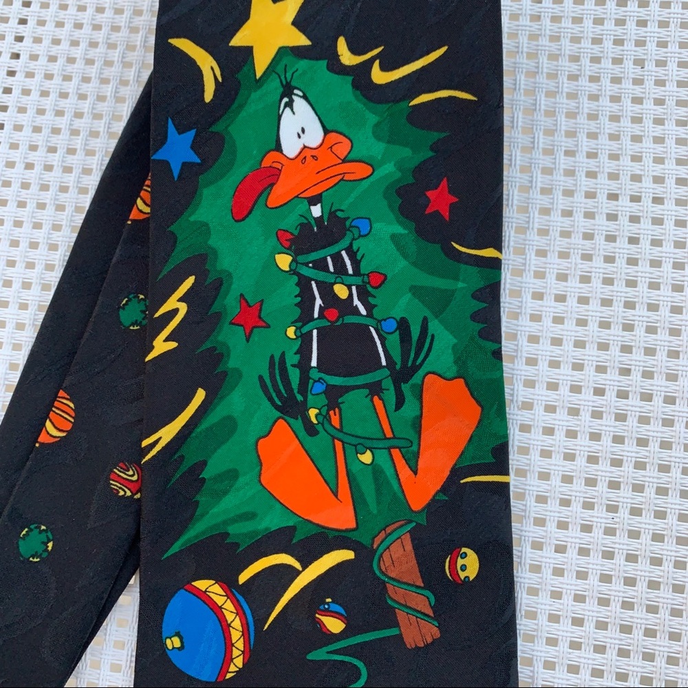 Christmas Necktie Daffy Duck and Tasmanian Devil - Picture 4 of 7
